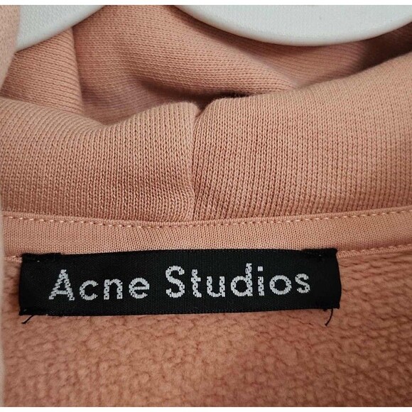 Acne Studios Sweater Womens XS Peach Ferris Face Hoodie Oversized Pullover - Picture 2 of 11